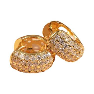 Imagem de Brincos De Argola Redondos Em Ouro, Prata E Cobre Com Zircônia Cúbica 