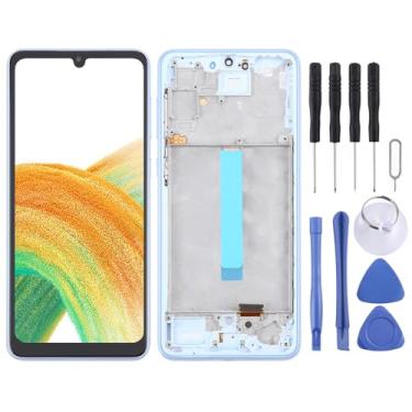 Imagem de Hiregolish Peças de reparo de tela, para Samsung Galaxy A33 5G SM-A336 6,3 polegadas OLED LCD digitalizador de tela conjunto completo com moldura, conjunto de substituição de tela com kits de reparo
