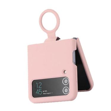 Imagem de Jiawu Slim Fit Capa de Telefone à Prova de Choque para Z Flip 3 5G 2021 Modelo Anti Arranhões Capa de Telefone de Carregamento Sem Fio (Rosado)