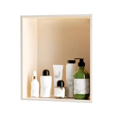 Imagem de Nicho de aço inoxidável sem necessidade de azulejos Nichos com prateleiras Nichos de armazenamento de banheiro Prateleira de chuveiro embutida adequada para sala de estar cozinhas áreas públicas (cor