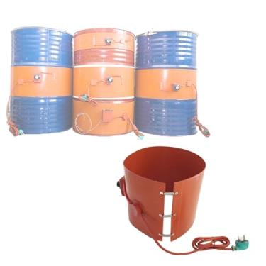Imagem de Cinta De Aquecimento De Silicone Para Tambores De 5 A 50 Kg, Aquecedor Para Tambores MetáLicos,0 A 100°C, Para Tambores De óLeo, Cilindros De GáS Liquefeito E Barris De Metal