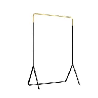 Imagem de Cabideiro, suporte para pendurar roupas, piso, quarto, casa, varão, secador, interior, pequeno, cabideiro, árvore, (preto + dourado, médio)