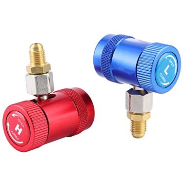 Imagem de SALALIS Adaptador de Porta de Serviço de Ar Condicionado, Acopladores Rápidos Profissionais para Refrigerante R1234yf Latão 1,2 X 2, X,6 pol. para Pessoal de Manutenção CA