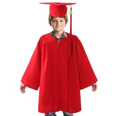 Imagem de Cap e vestido 2025, tampa de formatura e vestido 2025,Robe de graduação confortável Tassel Conjunto para crianças - Uniformes estabelece fantasia de pós -graduação, roupas de desempenho para meni