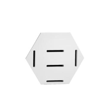 Imagem de Suporte de medalha Hexagonal Para Decoração - Corrida, Triatlhon, Natação, Futebol(Branco,10)