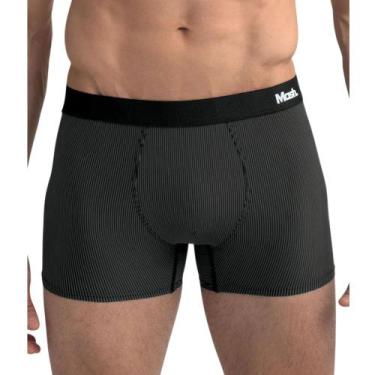 Imagem de Cueca Boxer Mash Microfibra Risca de Giz Adulto 45.00, Preto, G