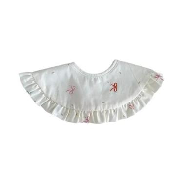 Imagem de Babador Grande De Renda Estilo Princesa Com Lenço De Gaze Ajustável 36