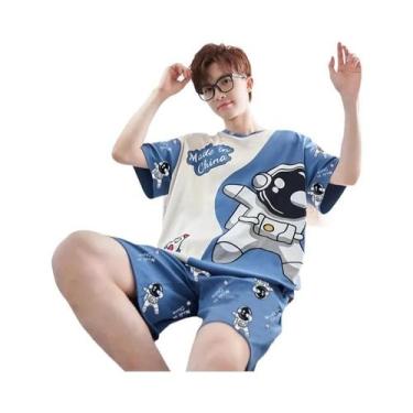 Imagem de Pijamas Masculinos De Tamanho Grande, Camiseta De Manga Curta, Estampa