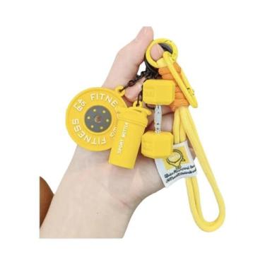 Imagem de Chaveiro De Silicone Para Academia Com Anilha De Peso E Halteres  Pres