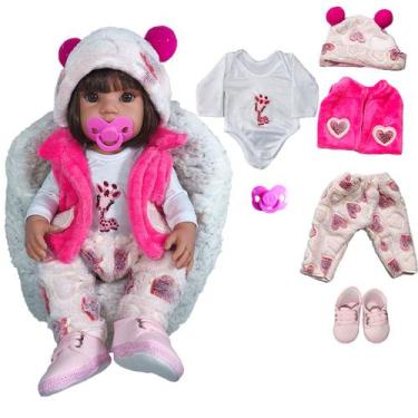 Imagem de Boneca Bebê Reborn Realista Menina Roupa Brilha No Escuro - Mamãe Rebo