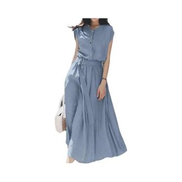 Imagem de Vestido Feminino Vintage De Verão ZANZEA 2025, Casual, De Manga Curta,