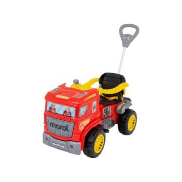 Imagem de Carrinho Infantil 2 em 1 Passeio e Pedal Bombeiros Truck Maral, Vermel
