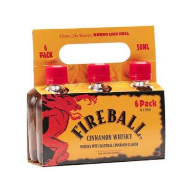 Imagem de Miniatura Licor de Canela e Whisky Fireball 50ml 6 Unidades