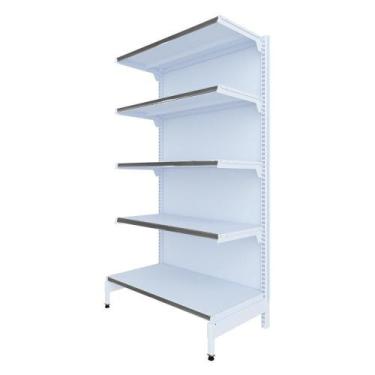 Imagem de Gôndola Prateleira 5 Níveis 40x30 New Plus 1,70 Ponta Pe Cinza - Sa Gô