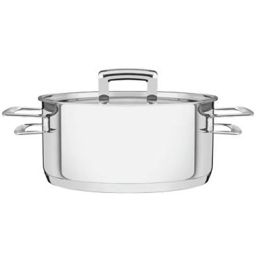 Imagem de Caçarola Rasa Fundo Triplo Tramontina Brava 62403240 Inox, 4,8L, Inox,