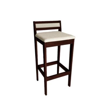 Imagem de Banqueta Baixa 70cm para Bancada Assento Estofado em Linho Cecilia cor