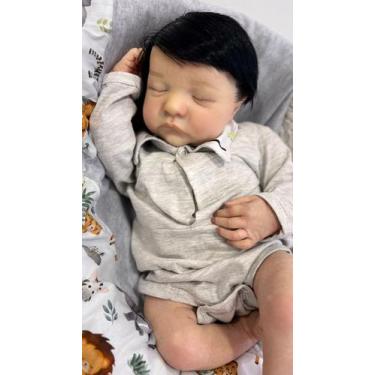 Imagem de Bebê Reborn Menino Dormindo Realista Corpo Inteiro Vinil Silicone Cabe