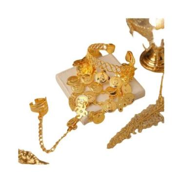 Imagem de Pulseira De Moedas Banhada a Ouro Com Anel Para Mulheres, Acessório De