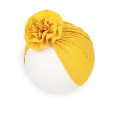 Imagem de Turbante de Bebe Recém Nascido Faixa de Menina Amarelo - - anjo da mam