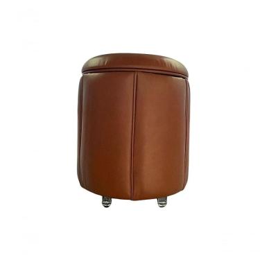 Imagem de Puff Redondo Baú Não é Segredo Debrum Courvin Valência Cacau 54x60 Ns0617