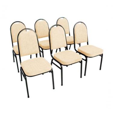 Imagem de Kit Com 6 Cadeiras Para Auditórios Linha Hotel Bege