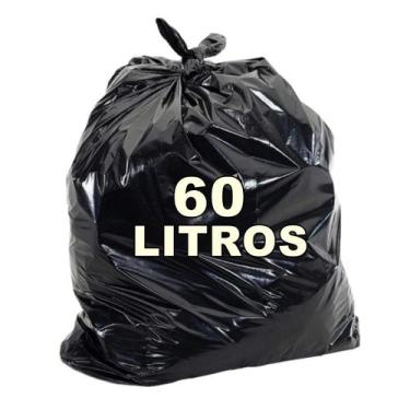 Imagem de Saco De Lixo Preto 60l Resistência Média 5 Micra 100 Unid - Ecopolymer