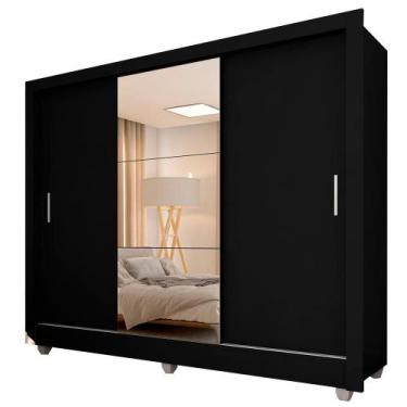 Imagem de Guarda Roupa Casal Vivian 3 Portas Esp Maior Preto Fosco - A Móveis Ar