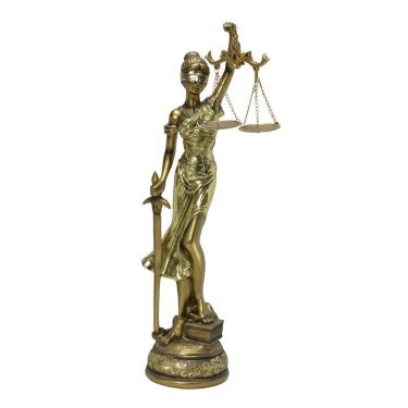 Imagem de Escultura Decorativa Dama da Justiça em Resina Dourado 75cm 16961-PL