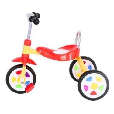 Imagem de Triciclo Infantil com Pedal 3 Rodas Andador Bicicleta Velocipe Amarelo