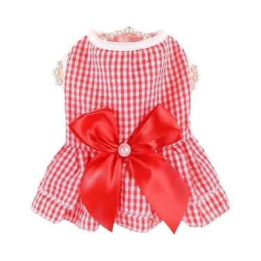 Imagem de Vestido De Princesa Para Gatos E Gatinhos, Listrado E Xadrez Com Laço,