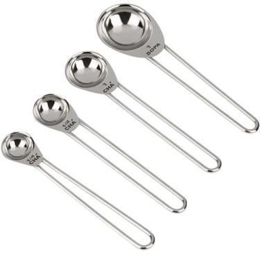 Imagem de Medidor Aço Inox Colher Brinox Top Pratic 4 Peças Culinária
