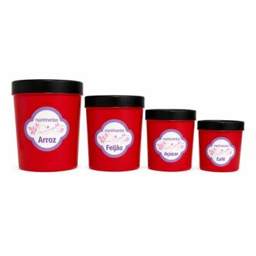 Imagem de Brinquedo Conjunto Potes Infantil Mantimentos Casinha 4 Pças - Zuca To