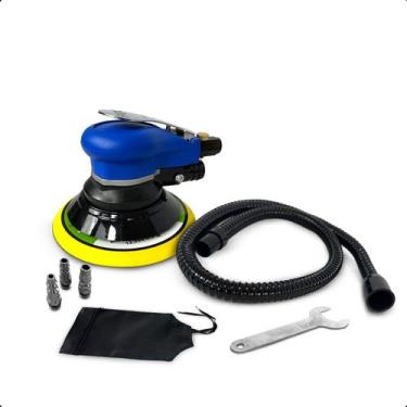 Imagem de Lixadeira Orbital Pneumática 6 Pol Com Aspiração Profissional Poliment