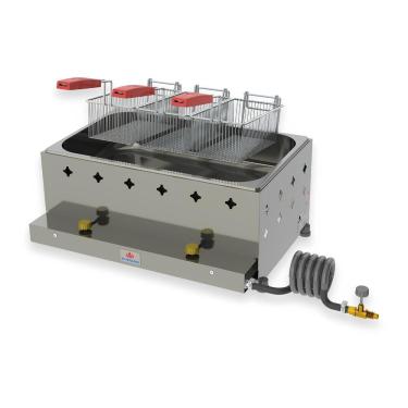 Imagem de Fritadeira Profissional Retangular a Gás PR-30G com 3 Cestos e Capacidade 10L Prata Progás