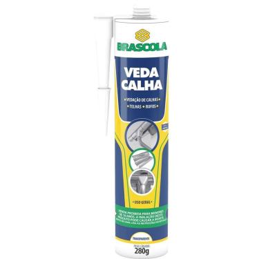 Imagem de Veda Calha 3030001 Vedação de Calhas e Emendas Resiste Até 60 graus C Incolor Brascola 280G