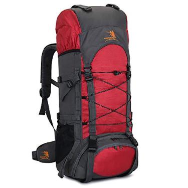Imagem de Bseash Mochila impermeável de 60 L, para caminhada, acampamento, com capa de chuva, mochila grande para esportes ao ar livre, viagem, mochila