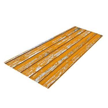 Imagem de Easnea Tapete rústico listrado não tecido tapete para porta lavável à máquina - amarelo (40 x 120 cm)