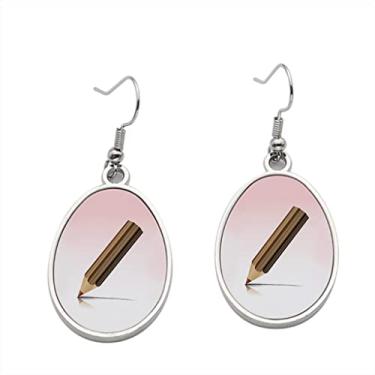 Imagem de Brinco de lápis de vetor, brincos pendurados para meninas, presente de festa de aniversário dos namorados, Metal, Sem pedras preciosas
