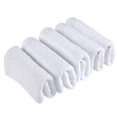 Imagem de Kit 5 Toalhas de Rosto Branca Salão de Beleza 100% Algodão 40 x 65 cm