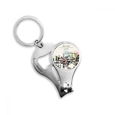 Imagem de Arranha-céus em Macau China anel de alicate de unha chaveiro abridor de garrafa cortador