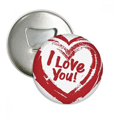 Imagem de I Love You Abridor de garrafas com estampa de coração vermelho, emblema multifuncional