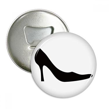 Imagem de Esboço feminino de salto alto padrão preto abridor de garrafas ímã de geladeira emblema multifuncional