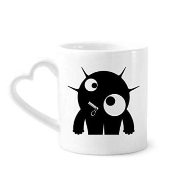 Imagem de Copo de coração de vidro de cerâmica para café alienígena monstro alienígena universo