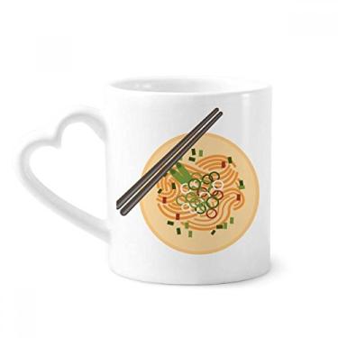 Imagem de Prato chinês macarrão delicioso padrão de comida caneca café cerâmica copo de coração de vidro