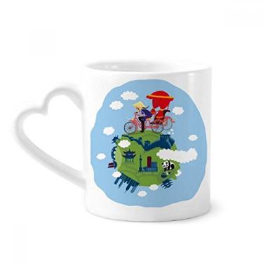 Imagem de Caneca de cerâmica chinesa The Great Wall Art Caneca de café copo de coração de vidro