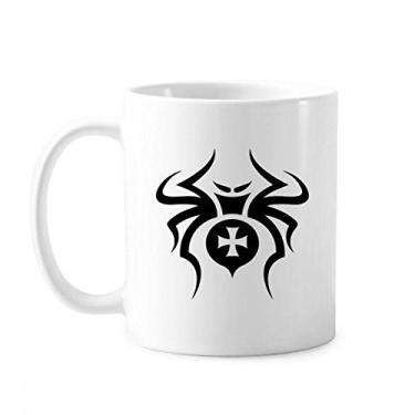 Imagem de Caneca de cerâmica com ilustração de inseto preto e padrão de aranha cerâmica xícara de porcelana de café