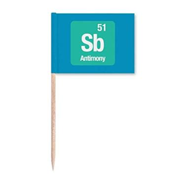 Imagem de Sb Antimony Checal Element Checal Chem Bandeiras Marcador Topper Decoração de Festa