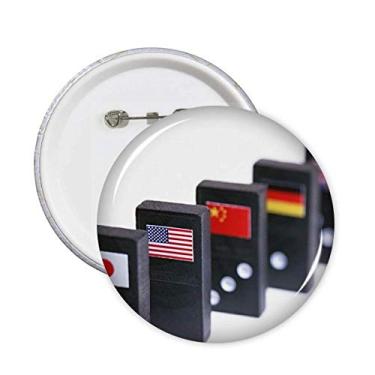 Imagem de Pai Gow Bandeira de Dados Apostas Pinos Redondos Emblema Botão Decoração Acessório 5 peças