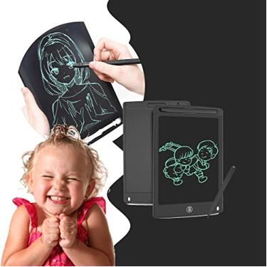Imagem de Lousa Mágica tablet 10 polegadas para desenhar, escrever, apagar, e treinar a criatividade da criança de maneira fácil e prática. Lousa Mágica ultrafina e leve, Cor (Preta)