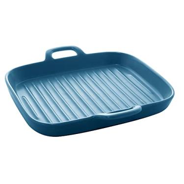 Imagem de CJ 2 TRAVESSAS PORCELANA C/ALÇAS NÓRDICA AZUL ESCURO 19x19x3cm